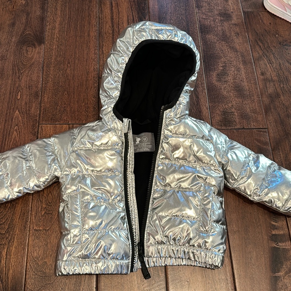 Primary Silver jacket 6-12mos guc